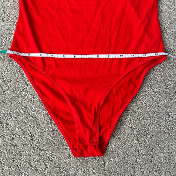 Free People Intimately Bodysuit Red Ribbed One-Piece Layer Women’s Size M NWOT - Picture 8 of 13